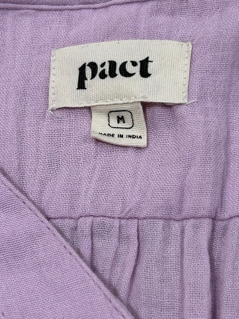 Pact Midi Dress Sz M Tiered Button-Front Flowy Organic Cotton Cottagecore Boho - Picture 10 of 14